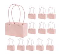 Fdit Sacs Cadeaux de Fleurs, Boîte de Sac de Bouquet en Papier avec Poignée de Mariage Rose 12 Pièces