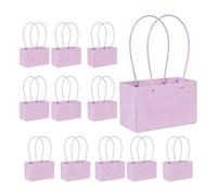Fdit Sacs Cadeaux de Fleurs Rectangulaires, Paquet de 12 Sacs de Bouquet en Papier avec Poignées Violettes