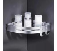 Fdit Salle de Rangement de Douche à Pointer en Aluminium Alloy de Salle de Bain étagère d'angle sans Forage étagère Murale avec Un Fort Roulement de Charge pour la Cuisine de L'hôtel (Argent