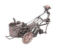 Fdit Sculpture de Tracteur Vintage Métallique, Modèle détaillé en Métal pour la Décoration de la Maison, Salon, Cour D'exposition, Matériau en Fer de qualité Supérieure 23cm (Laiton Antique)