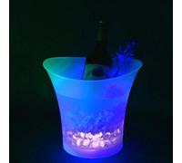 Fdit Seau à Glace à Vin à Couleur Changeante, avec éclairage Rouge et Bleu, capacité de 5 Litres, pour Fête, Bar, Discothèque, KTV (BLUE)