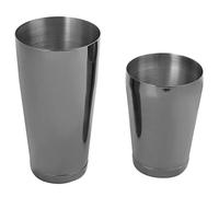 Fdit Shaker à Cocktail en Acier Inoxydable 304, Ensemble de 2 Pièces avec Paroi Intérieure de Dessin de Ponçage et Polie Miroir pour Bar café Maison (BLACK)