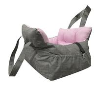 Fdit Siège de Voiture pour Animaux de Compagnie, Siège Rehausseur Portable pour Petits Chiens, Chiots, Chats, Transporteur de Voyage avec Poche de Rangement pour Voiture Intérieure et (Gris Rose)