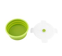 Fdit Silicone Box Conteneur De Déjeuner Pliable 800ml Rond Boîte De Rangement De Bol De Nourriture pour Le Bureau Scolaire Camping en Plein Air(Vert)