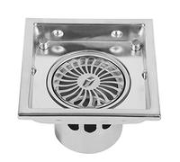 Fdit Siphon de Sol en Acier Inoxydable avec Insert de Carrelage Amovible, Drain de Douche carré pour Cuisine, Salle de Bain, Garage, sous-Sol, Drainage Rapide, Prévention des Odeurs