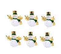 Fdit Snowman Snow Napkin Rings Ensemble de 6 Détenteurs de Serviettes de Neige en Métal Décor de Table de Vacances avec Un Ton d'or Vintage pour la Décoration de Fête d'hiver de Noël