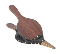 Fdit Soufflet de Cheminée fabriqué à la Main, Souffleur de Feu en MDF 40 X 18 Cm avec Tête en Laiton Poli pour Poêle, Barbecue, Camping, Outil Traditionnel D'allumage et d'entretien