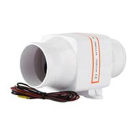 Fdit Souffleur d'air de Cale Marin de 3 Pouces, Ventilateur de Ventilation en Ligne à Haut Débit de 128 CFM pour Compartiment Moteur de Tête de Cale de Bateau de Yacht RV (12V)