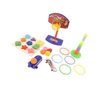 Fdit Soulager l'anxiété Perroquet Oiseau Jouets Ensemble coloré Puzzle Empilage Planche à roulettes Basket-Ball pour L'entraînement des Oiseaux avec Un Matériau Sûr et Durable