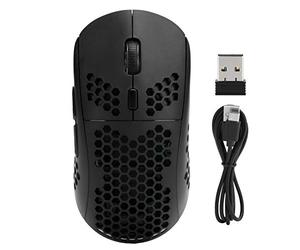 Fdit Souris de Jeu sans Fil RVB, Souris de Jeu sans Fil en nid d'abeille 2.5G BT 3.0/5.0 avec récepteur USB et Port de Charge de Type C, 6 Boutons et 3600DPI réglables pour Ordinateur Portable PC