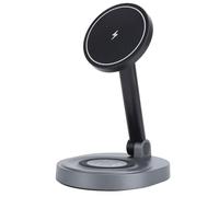 Fdit Station de Charge sans Fil Magnétique Rotation 360 Charge Rapide | Charge Rapide 15W pour Téléphone, 5W pour écouteurs, 2,5W pour Montre, Protection Intégrée contre la Surcharge, Compatible
