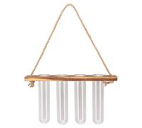 Fdit Station de Propagation des Plantes, Support en Bois avec 4 Tubes en Verre pour Terrarium Végétal Suspendu au Mur, Décoration Intérieure pour Salon, Chambre à Coucher, Bureau (Ancien)