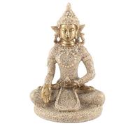 Fdit Statue de Bouddha Assis pour la Décoration Intérieure, Statue D'idole de Bouddha Figurine Décoration de Méditation Yoga Zen Décor Maison Ornement Sculpture Figurine(B Or)