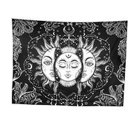Fdit Style bohème Polyester et Lune Visage mystérieux tapisseries tenture Murale Couverture Tapis Style Profond Tapisserie pour la décoration de la Chambre à Coucher(2#)