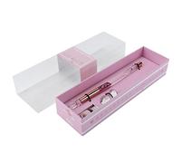 Fdit Stylo de Calligraphie en Verre, Magnifique Ensemble D'écriture à Encre Portable pour la Maison et L'école, Stylo à Tremper en Verre pour Débutants (pointe de verre rose)