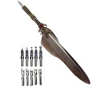 Fdit Stylo Plume, élégant Porte-mine en Acier Inoxydable orné Plume, Idéal comme Cadeau de Mariage ou de Fiançailles, pour une Signature Calligraphique Professionnelle ou un bureau. (Gris Noir)