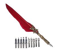 Fdit Stylo Plume, élégant Porte-mine en Acier Inoxydable orné Plume, Idéal comme Cadeau de Mariage ou de Fiançailles, pour une Signature Calligraphique Professionnelle ou un bureau. (Rouge foncé)