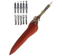 Fdit Stylo Plume, élégant Porte-mine en Acier Inoxydable orné Plume, Idéal comme Cadeau de Mariage ou de Fiançailles, pour une Signature Calligraphique Professionnelle ou un bureau. (Brun Rouge)