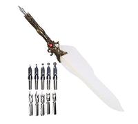 Fdit Stylo Plume, élégant Porte-mine en Acier Inoxydable orné Plume, Idéal comme Cadeau de Mariage ou de Fiançailles, pour une Signature Calligraphique Professionnelle ou un bureau. (WHITE)