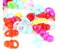 Fdit Sucettes en Acrylique pour bébé, 50 Pièces, Décoration de Table Mignonne pour nouveau-né, Transparent, Rouge, Bleu, Rose, Bleu, Couleurs Mélangées (Multicolore)