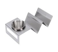 Fdit Support à Tacos en Acier Inoxydable, Support Stable avec Plateau pour Bol à Tremper (2 emplacements)