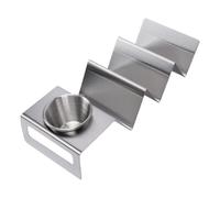 Fdit Support à Tacos en Acier Inoxydable, Support Stable avec Plateau pour Bol à Tremper (3 emplacements)