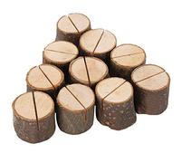 Fdit Support de Cartes en Bois 10 Pièces, Porte-numéro de Table en Forme de Souche avec Clip de Carte de Lieu pour Fête de Mariage et Décoration de la Maison