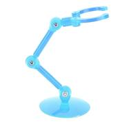 Fdit Support de Figure d'action 10pcs, Support D'affichage en Plastique avec Une Pince et Une Base Réglables pour Les Poupées Posables du Modèle (Bleu Transparent)