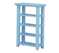 Fdit Support de Fleurs Miniature pour Maison de Poupée, Bibliothèque Exquise à 4 Couches pour Décoration de Maison de Poupée Romantique, Matériau en Bouleau, échelle 1:12 pour de, Salon (Blue)