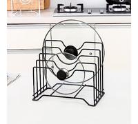 Fdit Support de Planche à Découper en Fer Solide, Support de Rangement à 4 Fentes pour Comptoir de Cuisine, Large accessibilité (BLACK)