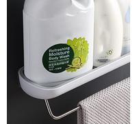 Fdit Support de Rangement Mural, étagère de Rangement de Salle de Bain Moderne pour Shampoing et Après-shampooing, Matière Plastique Durable, Idéale pour Les Salles de Bains et Les Cuisines (Gris
