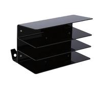 Fdit Support de Rangement pour Clavier en Acrylique, Présentoir Transparent pour Clavier avec Conception Inclinée à 3 Niveaux pour Organiser les Accessoires de Bureau D'ordinateur (BLACK)