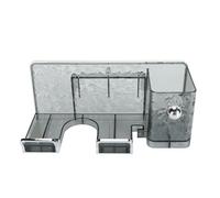 Fdit Support de Sèche-cheveux, Support Mural en Plastique Durable pour Chambre à Coucher, Cintre de Sèche-cheveux avec Motif de Vague D'eau élégant, Processus D'installation sans Perçage (Gris