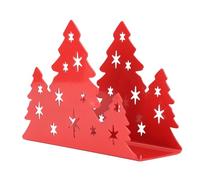 Fdit Support de Serviette D'arbre de Noël en Acier Inoxydable Table de Serviette de Tissus en Papier Serviette de Serviette en Papier avec Conception de Vacances pour Décoration de (rouge)