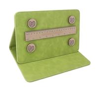 Fdit Support de Tableau de Tricot Pliable, Tableau de Projet Magnétique avec Support en Bois pour Motifs de Points, Organisateur Portable pour Crochet et Couture Comprenant des Outils (Vert rétro)