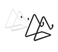 Fdit Support de Téléphone, Support de Téléphone de Bureau Triangulaire Stable avec Protection de Pointe en Caoutchouc, en Métal plaqué Or de 4 Pouces pour Smartphones, Table de (Noir)