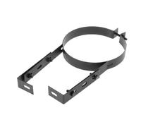 Fdit Support de Tuyau de Poêle, Sangle Murale Réglable en Acier Inoxydable pour Cheminée (BLACK 11,02x5,91x1,57 pouces)