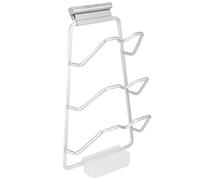 Fdit Support Mural pour Couvercle de Casserole à 3 Niveaux pour le Rangement de la Cuisine, Conception de Rainures en Forme de U, Facile à Installer avec Ensemble (Bac à eau droit