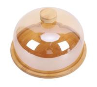 Fdit Support pour gâteau avec dôme en verre, plat de service rotatif en bois avec couvercle pour gâteaux desserts snacks snacks fromage grignotines (2 #)