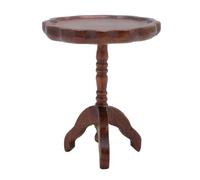 Fdit Table Basse Ronde en Bois de Bouleau pour Maison de Poupée, Modèle de Meuble Miniature Exquis pour Enfants, Scène de Jeu, échelle 1/12