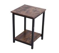 Fdit Table D'appoint de Style Rétro, étagère de Stockage à Double Couche avec Cadre en Fer et Facile à Assembler pour Le Salon de la Chambre à Coucher
