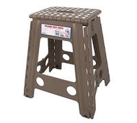 Fdit Tabouret Pliable, Escabeau Portable avec Boucle de sécurité et Antidérapante, pour Salon, Chambre à Coucher, école, Camping en Plein Air (Café Noir à Taches Blanches)