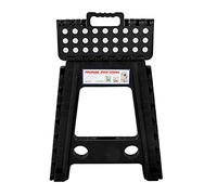 Fdit Tabouret Pliable, Escabeau Portable avec Boucle de sécurité et Antidérapante, pour Salon, Chambre à Coucher, école, Camping en Plein Air (Point Blanc Charbon Noir)