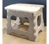 Fdit Tabouret Pliant, Siège Portable en Plastique for Camping et Utilisation en Extérieur (Gris Blanc)