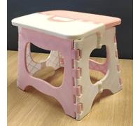 Fdit Tabouret Pliant, Siège Portable en Plastique for Camping et Utilisation en Extérieur (Rose Blanc)