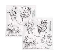 Fdit Tampon Transparent 2 Pièces Hibou en Caoutchouc Cadeaux Compte à Main Bricolage Sceau Papier Timbres Journal Tampon en Caoutchouc Sceau Transparent Hibou écureuil Renard Tampons, Fditowsah0fxd4