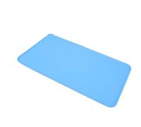 Fdit Tapis de Bol pour Chien en Silicone 48x30cm, Plateau d'alimentation Imperméable Antidérapant pour Animaux de Compagnie (Blue)
