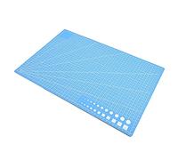 Fdit Tapis de Découpe Auto-cicatrisant en PVC, Format A3 45 X 30 Cm, Tapis Artisanal avec Lignes de Grille et Support Antidérapant, Planche à Découper Haute Résistance pour la (BLUE)