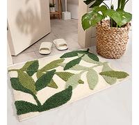 Fdit Tapis de Salle de Bain épais et Absorbant, Antidérapant, Shaggy, Séchage Rapide, Lavable en Machine, avec Moelleux en Polaire, pour Douche (Deux Feuilles 45 * 65 cm)