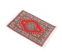 Fdit Tapis Miniature pour Maison de Poupée à L'échelle 1:12, Fil de Soie Rayonne tissé, Tapis de Sol de 6,3 X 3,9 Pouces avec Pompons, Couleurs Vives, Décoration de Maison de Poupée (leurre)